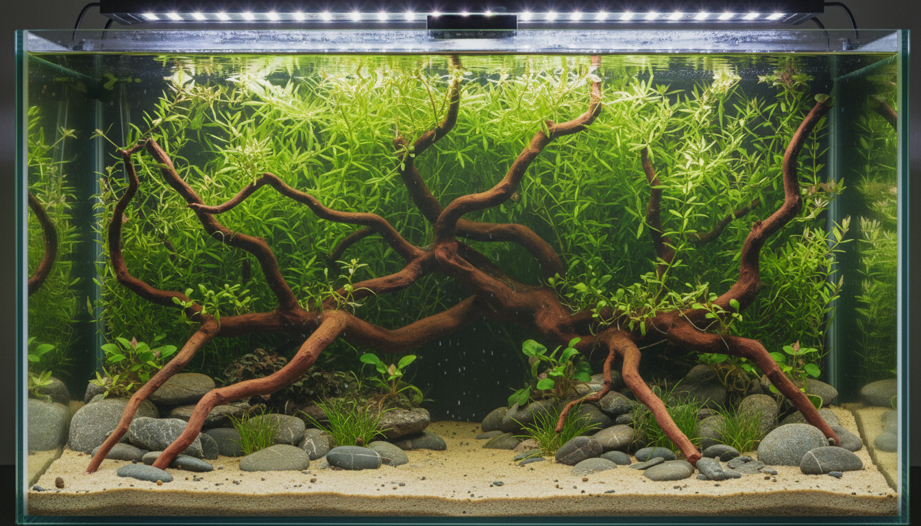 Lepistes akvaryumu aquascape planı